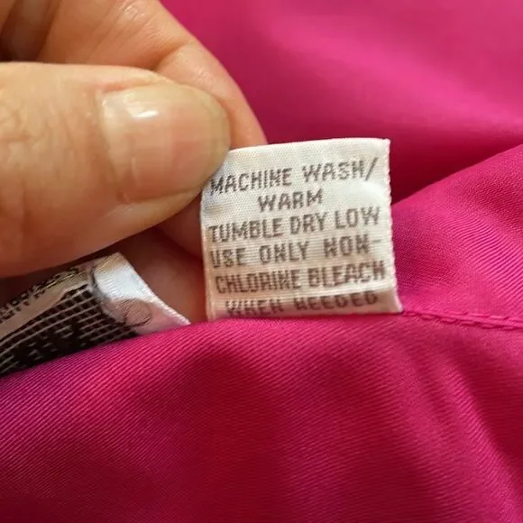 Vintage 80s Rikrak fuchsia pink polyester short sleeve button down shirt - Picture 8 of 8